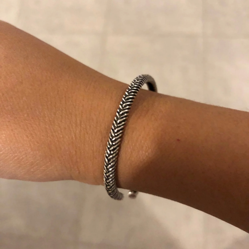 NEW Small Woven 925 Sterling Silver Bracelet - Picture 4 of 15